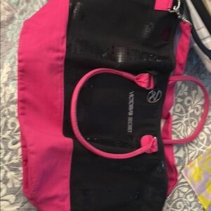 Victoria's Secret Pink and Black Tote Bag